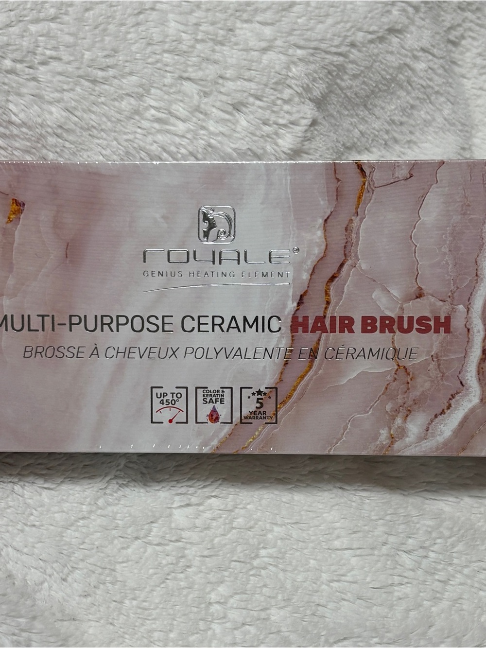Heated Multi-Purpose Ceramic Hair Brush Rose Gold Adjustable Setti NWT